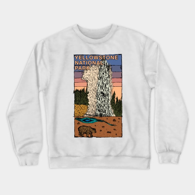 Yellowstone National Park Crewneck Sweatshirt by Hinterlund